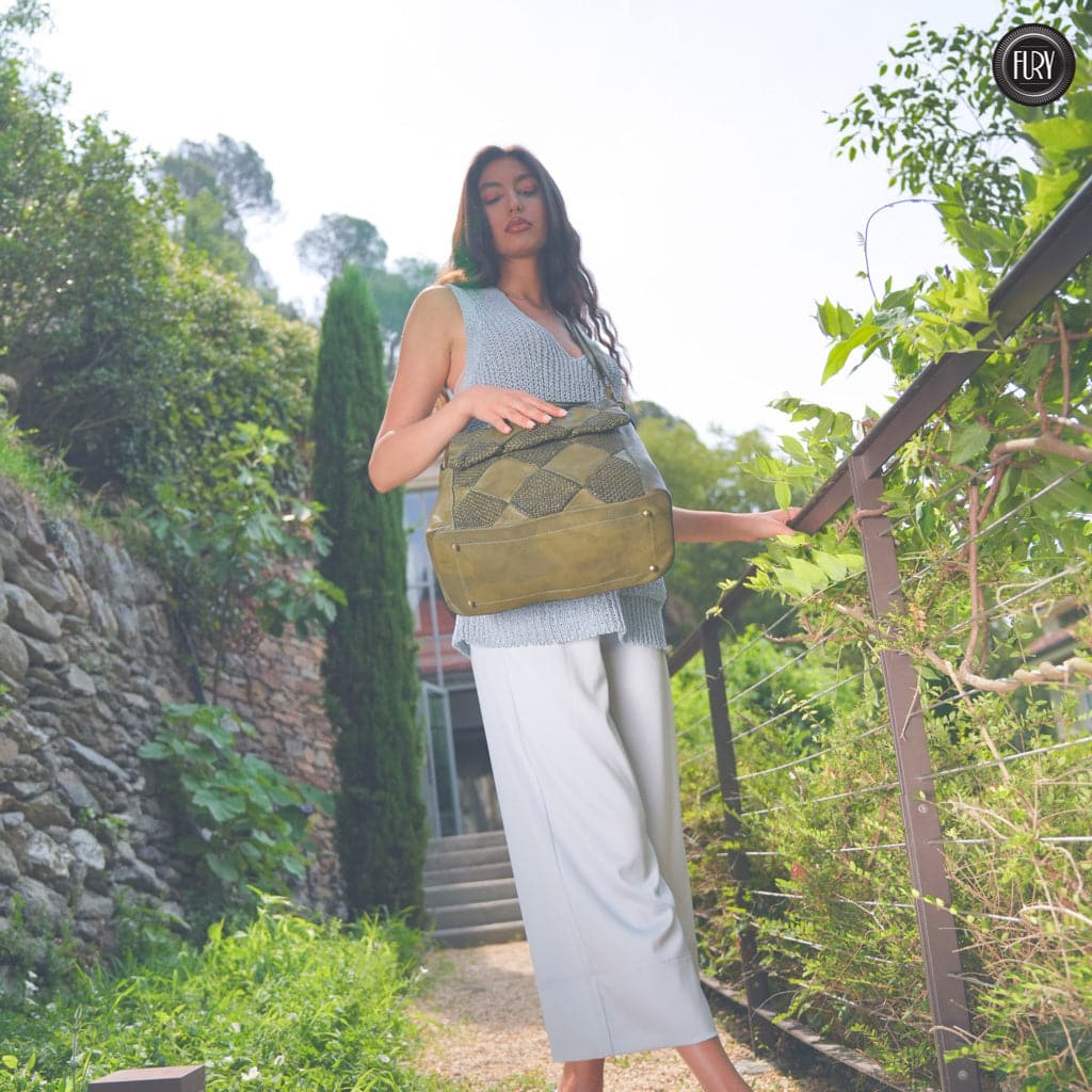 Borsa a spalla Misty in pelle Fury Bags#colore_verde-militare