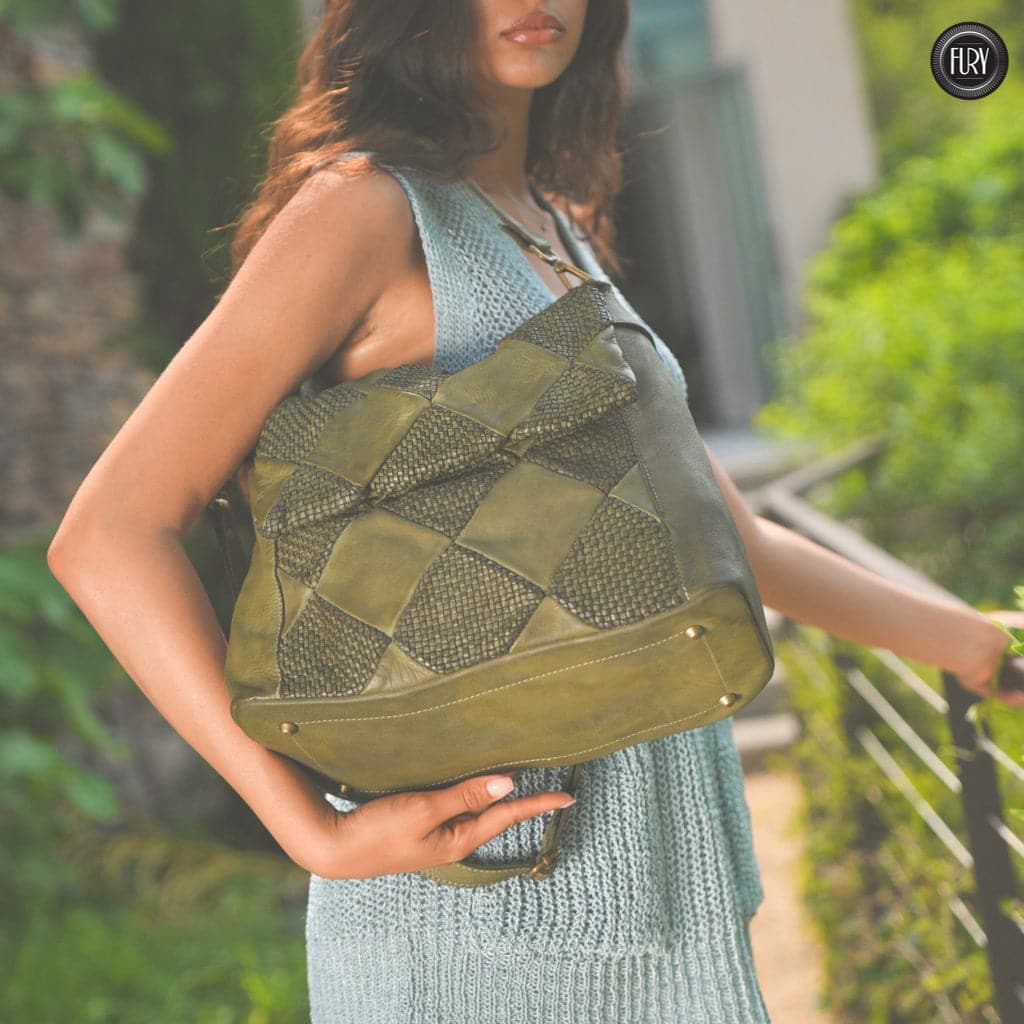 Borsa a spalla Misty in pelle Fury Bags#colore_verde-militare