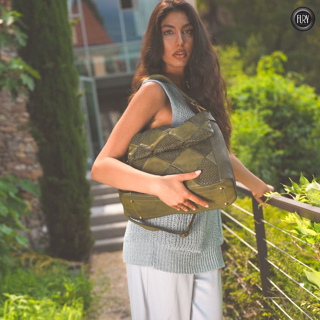 Borsa a spalla Misty in pelle Fury Bags#colore_verde-militare