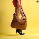 Borsa Ambra in pelle intrecciata Fury Cuoio