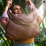 Borsa Ambra in pelle intrecciata Fury 