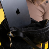 Borsa Ambra in pelle intrecciata Fury 