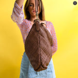 Borsa Ambra in pelle intrecciata Fury 