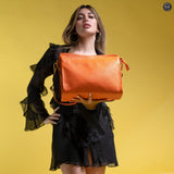 Borsa Astra in pelle Fury Arancio