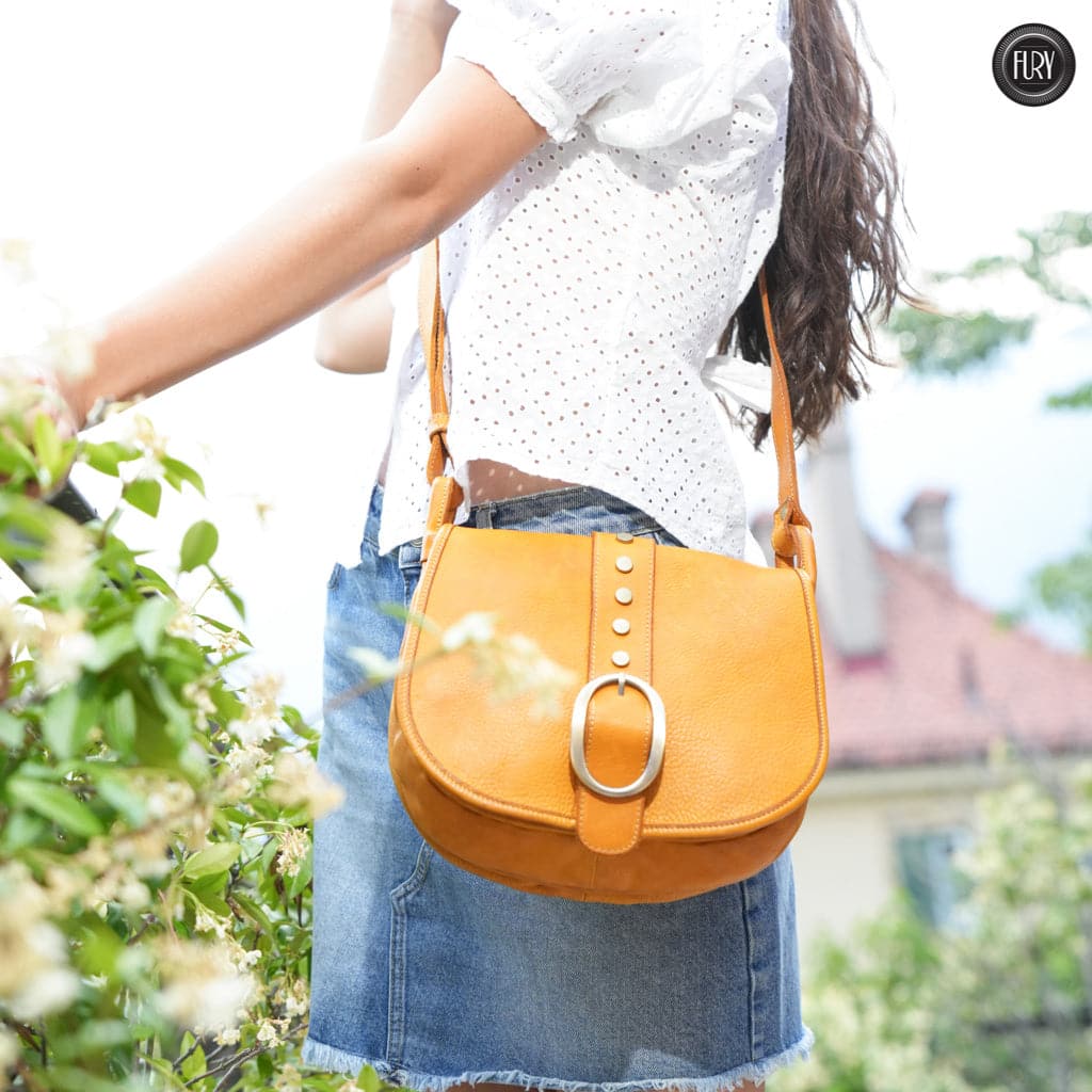 Borsa Flora in pelle Fury#colore_senape