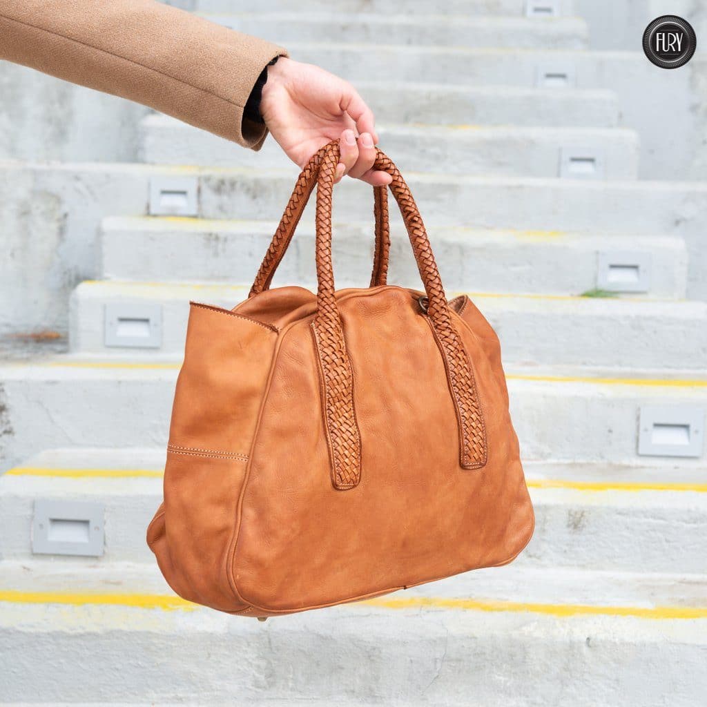 Borsa Mosca in pelle Fury Bags#colore_cuoio