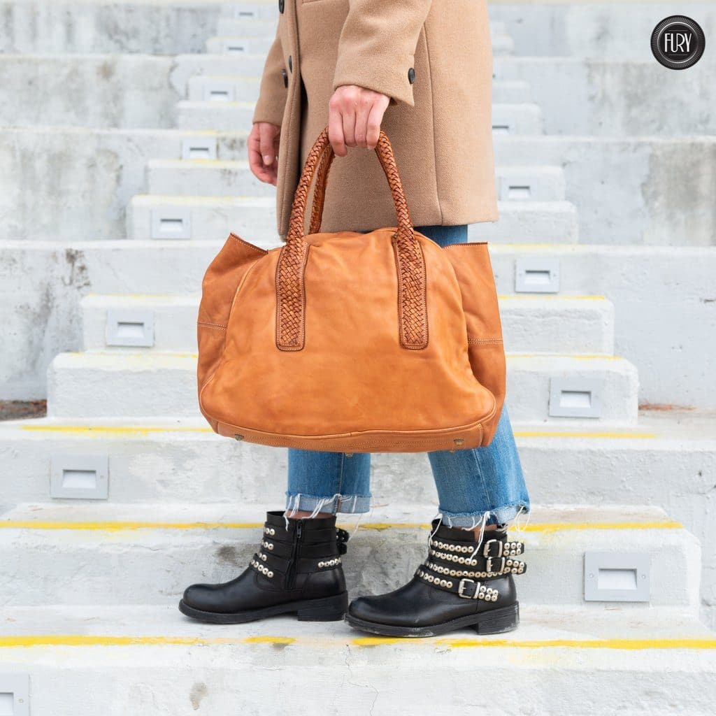Borsa Mosca in pelle Fury Bags#colore_cuoio