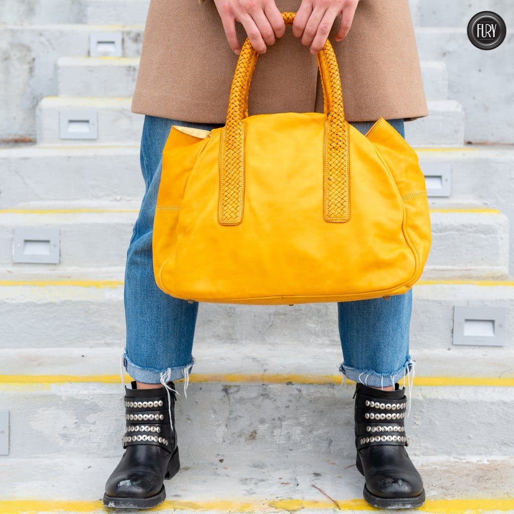 Borsa Mosca in pelle Fury Bags#colore_senape