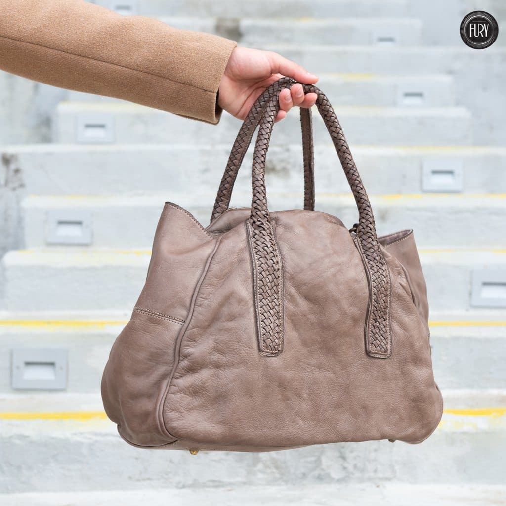 Borsa Mosca in pelle Fury Bags#colore_taupe
