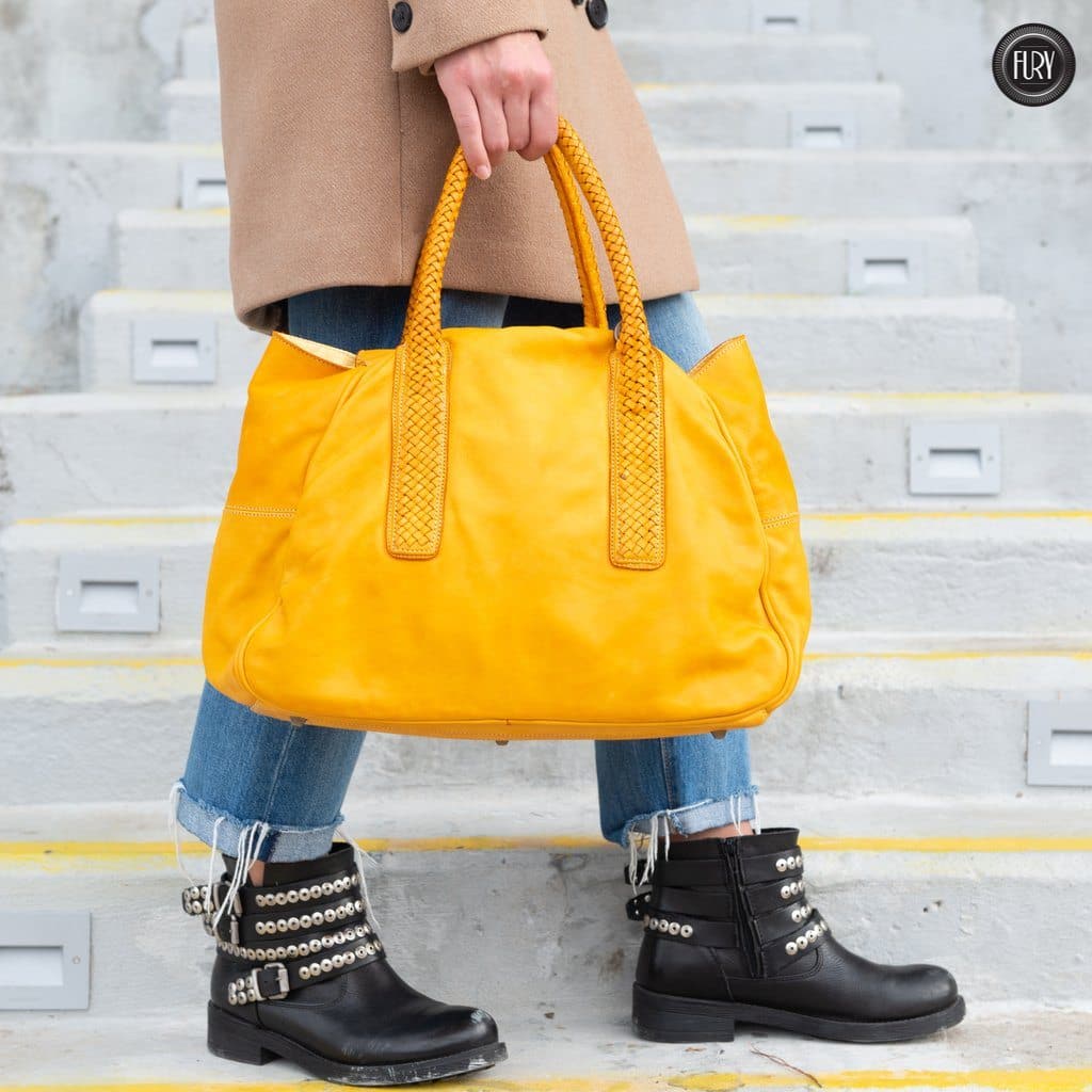 Borsa Mosca in pelle Fury Bags#colore_senape