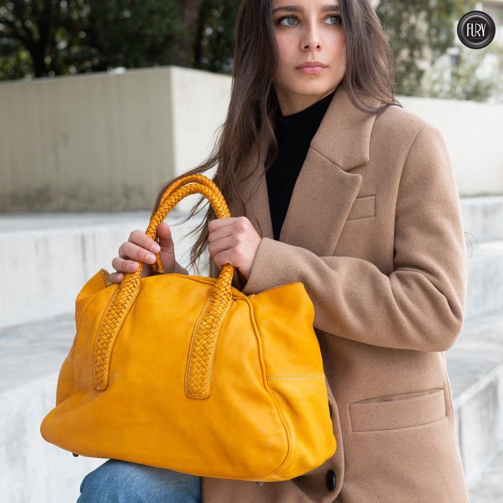 Borsa Mosca in pelle Fury Bags#colore_senape