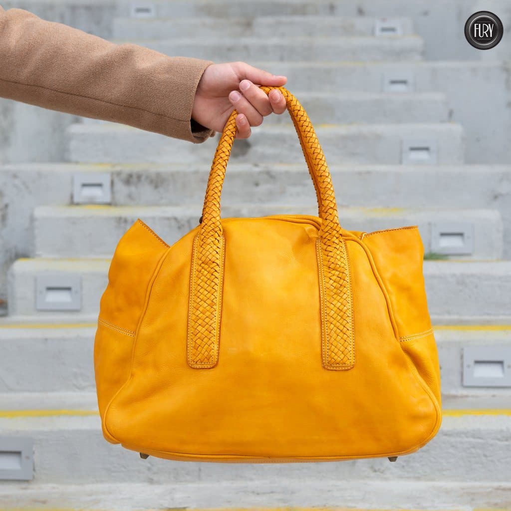 Borsa Mosca in pelle Fury Bags#colore_senape