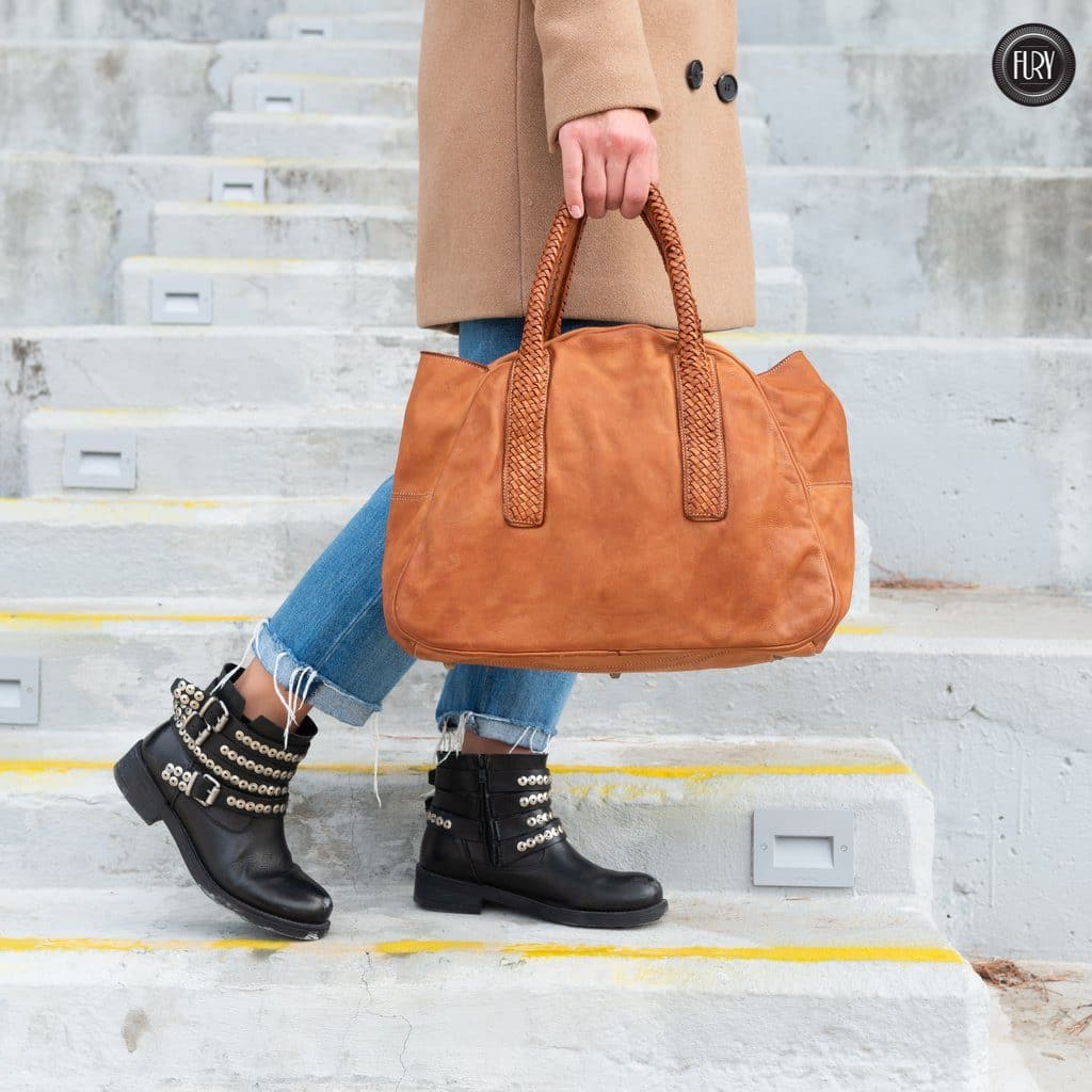 Borsa Mosca in pelle Fury Bags#colore_cuoio