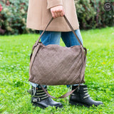 Borsa Rubi in pelle intrecciata Fury Bags#colore_taupe