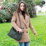Borsa Rubi in pelle intrecciata Fury Bags#colore_verde-militare
