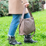 Borsa Rubi in pelle intrecciata Fury Bags#colore_taupe