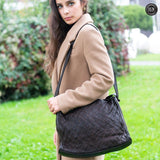 Borsa Rubi in pelle intrecciata Fury Bags#colore_testa-di-moro
