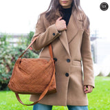 Borsa Rubi in pelle intrecciata Fury Bags#colore_cuoio