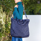 Borsa shopper intrecciata Fury Bags#colore_blu