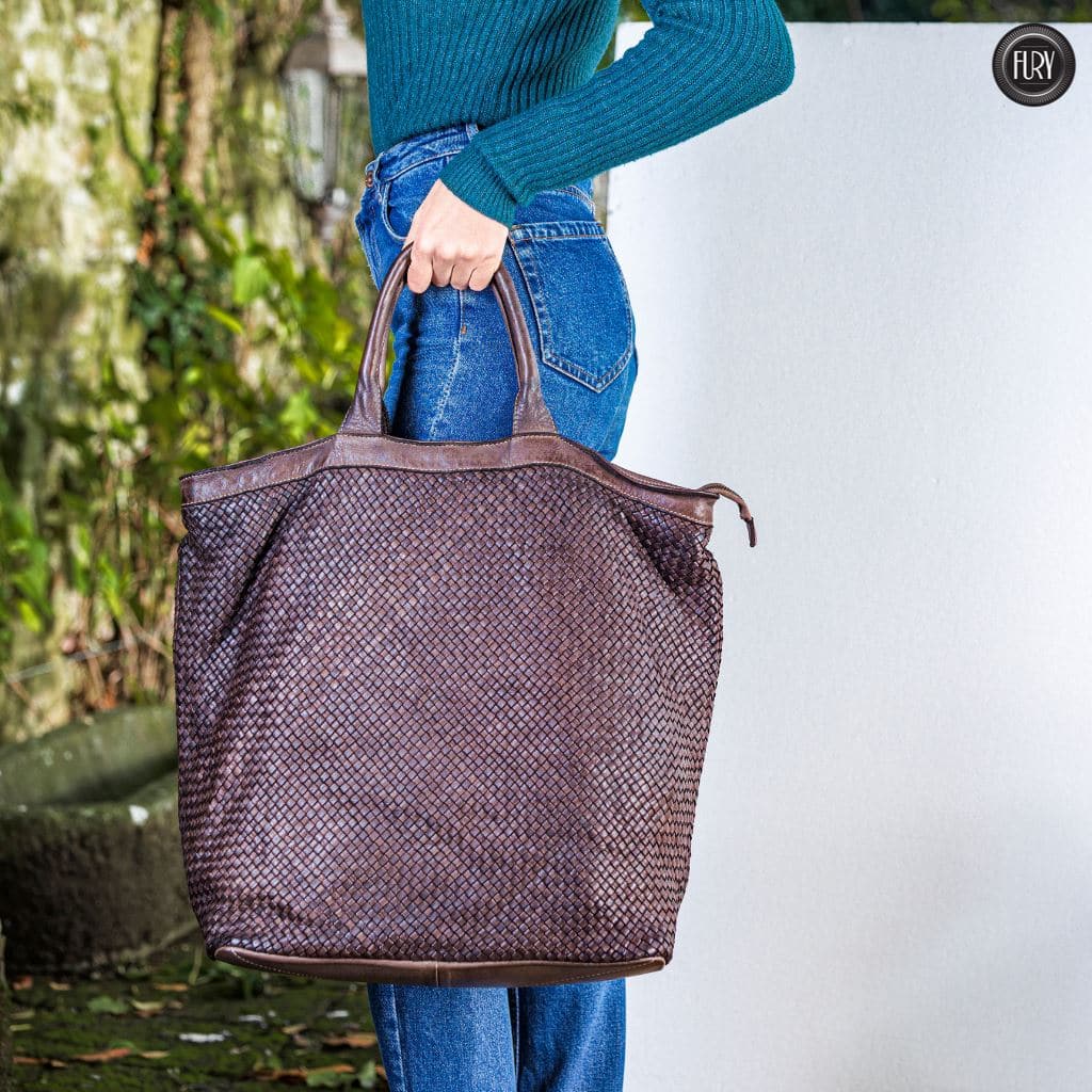 Shopper intrecciata in pelle Fury Bags Borse in pelle