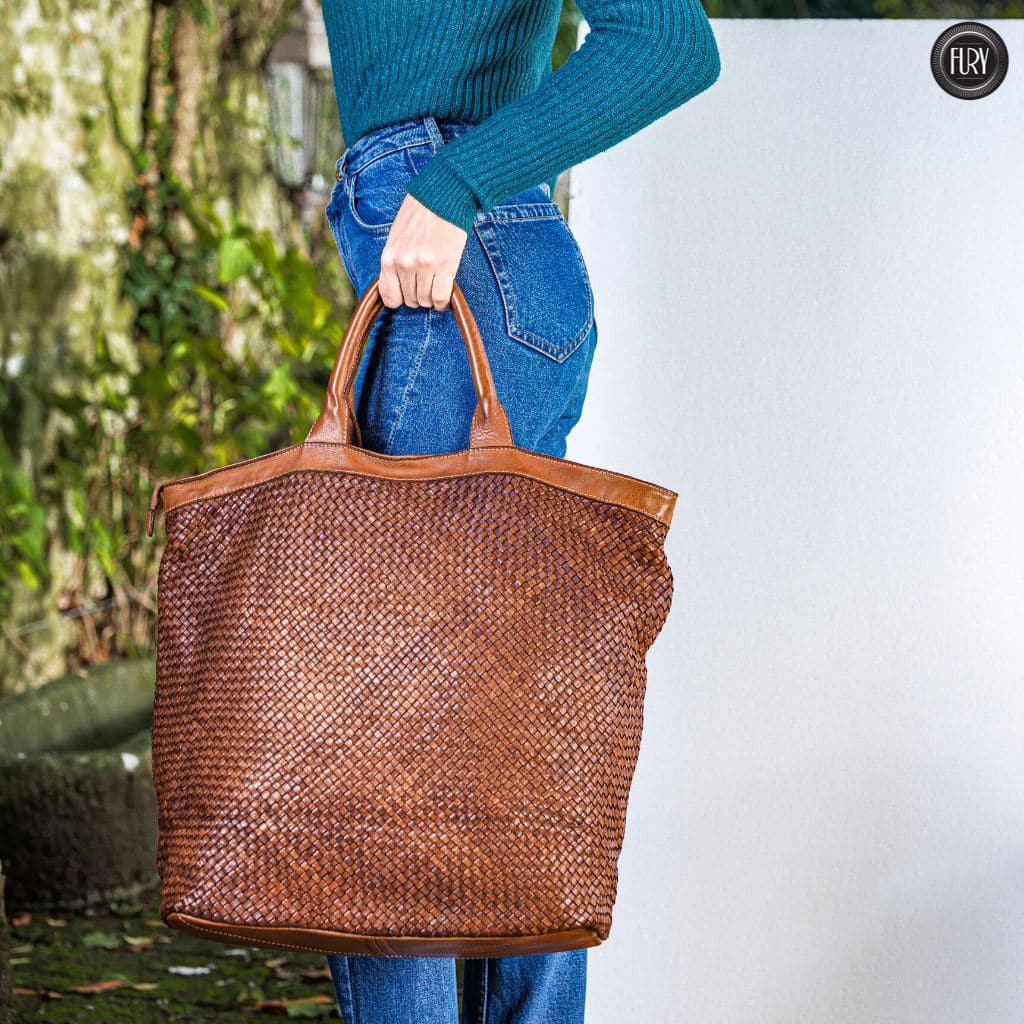 Shopper intrecciata in pelle Fury Bags Borse in pelle