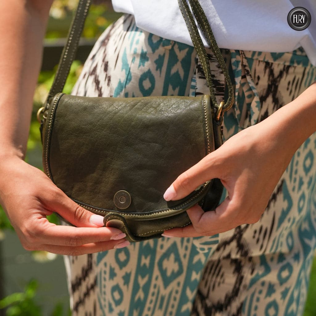 Borsetta Corinna in pelle Fury#colore_verde-militare