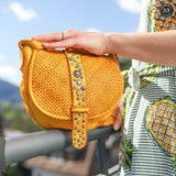 Borsetta Milano in pelle intrecciata Fury Bags#colore_senape