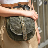 Borsetta Milano in pelle intrecciata Fury Bags#colore_verde-militare
