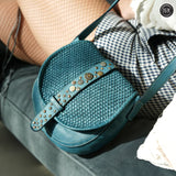 Borsetta Milano in pelle intrecciata Fury Bags#colore_ottanio