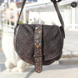 Borsetta Milano in pelle intrecciata Fury Bags#colore_testa-di-moro