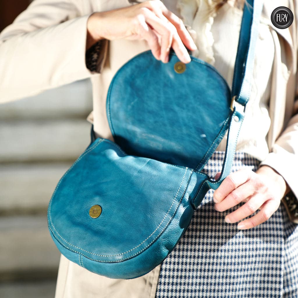 Borsetta Milano in pelle intrecciata Fury Bags#colore_ottanio