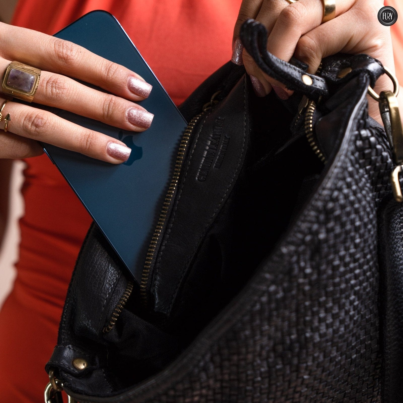 Pochette Diana in pelle intrecciata - Fury