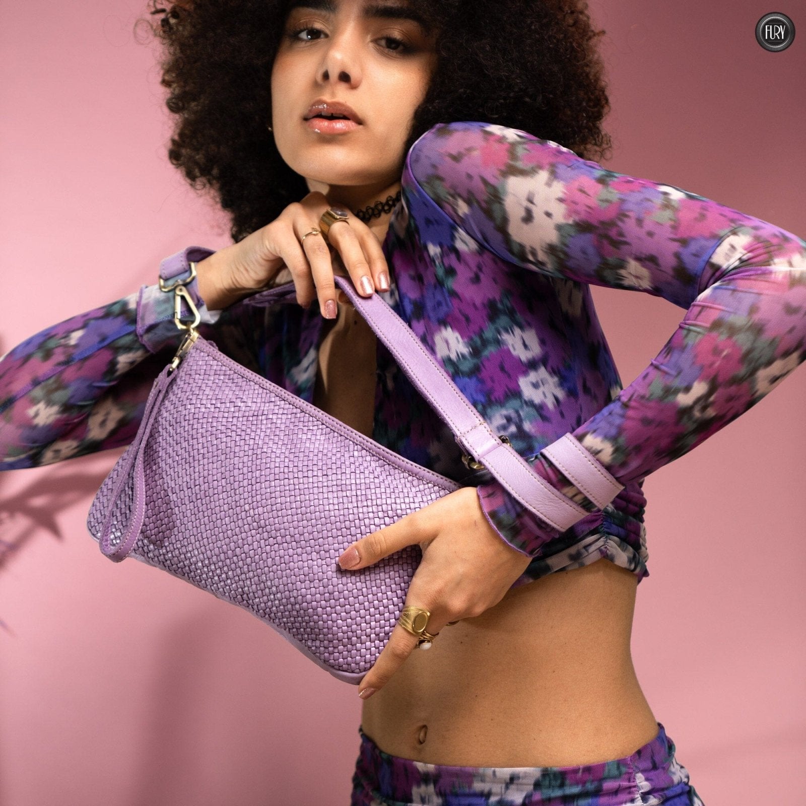 Pochette Diana in pelle intrecciata - Fury