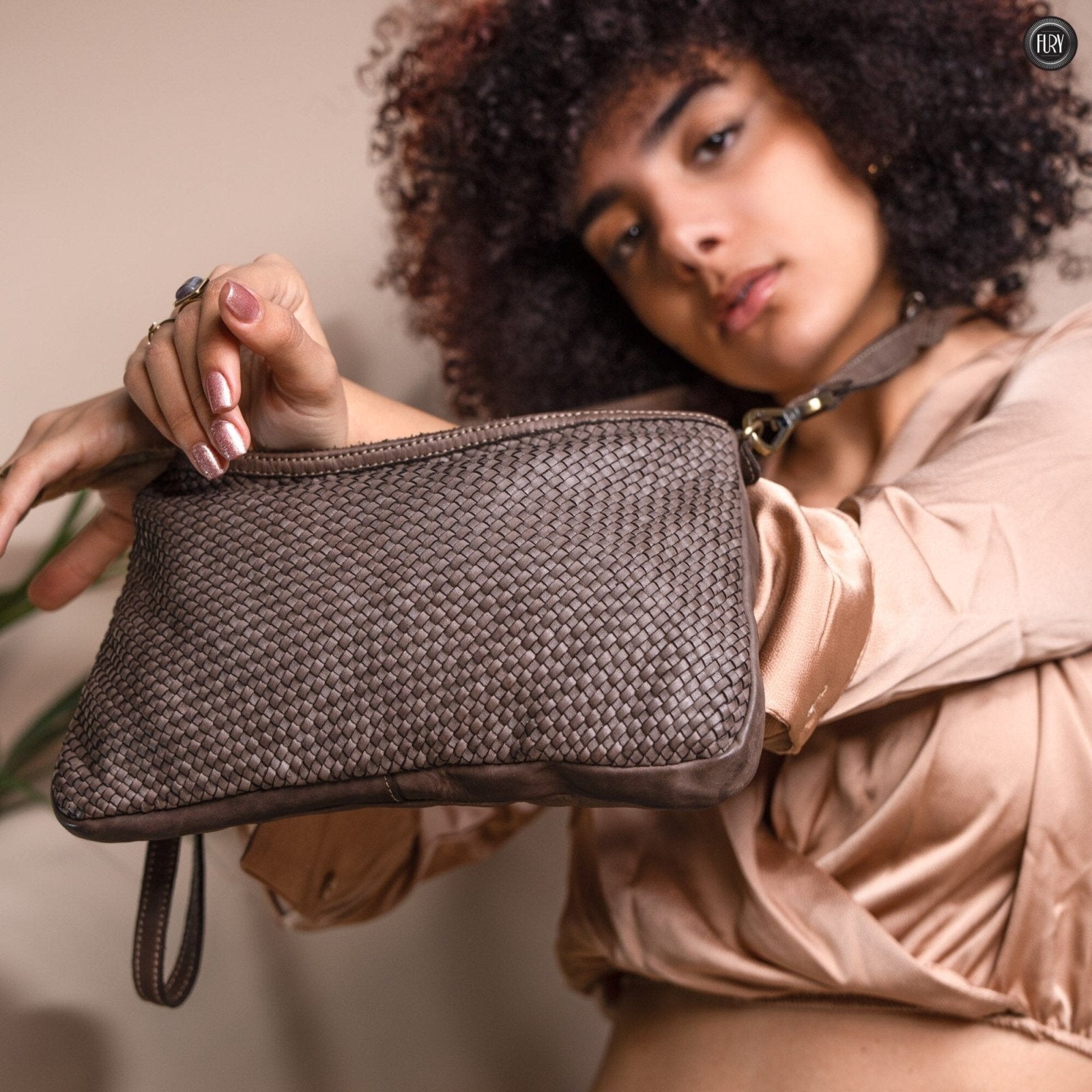 Pochette Diana in pelle intrecciata - Fury