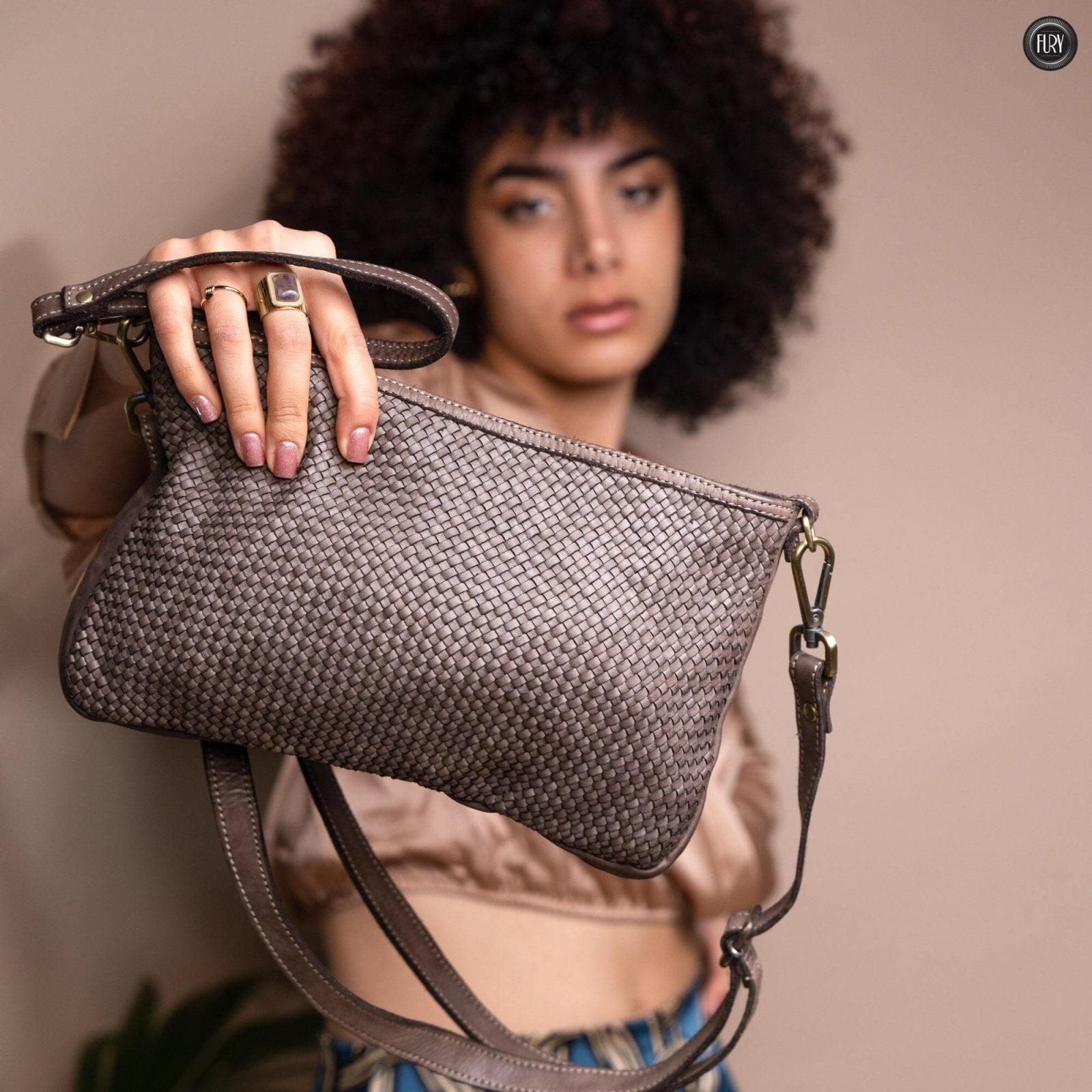 Pochette Diana in pelle intrecciata - Fury