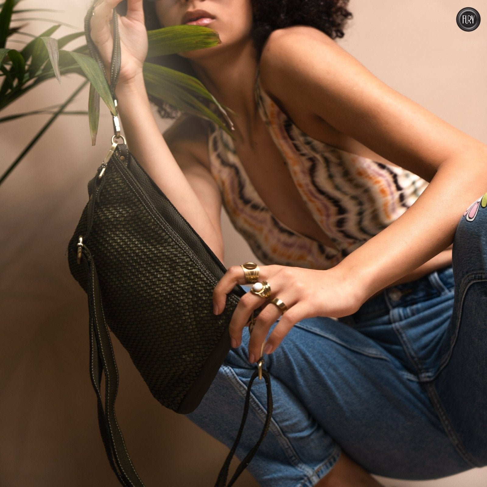 Pochette Diana in pelle intrecciata - Fury