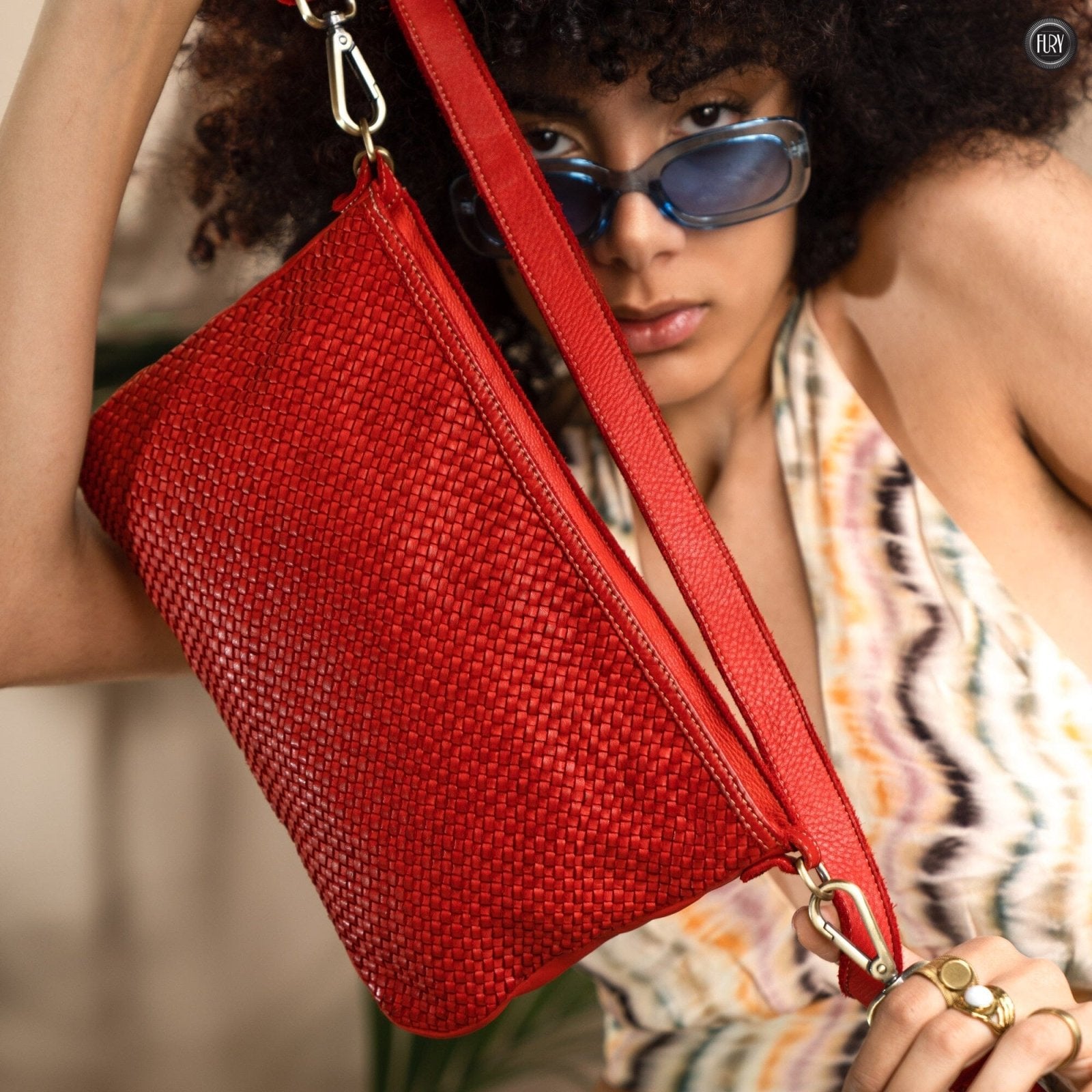 Pochette Diana in pelle intrecciata - Fury