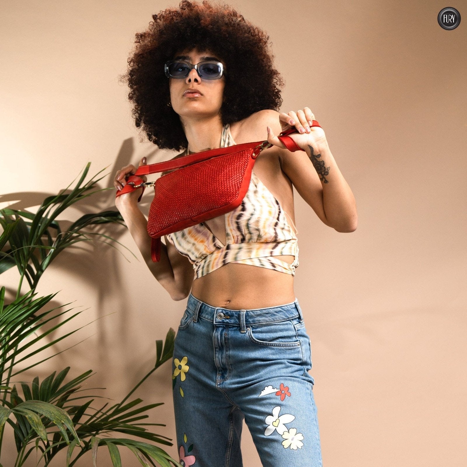 Pochette Diana in pelle intrecciata - Fury