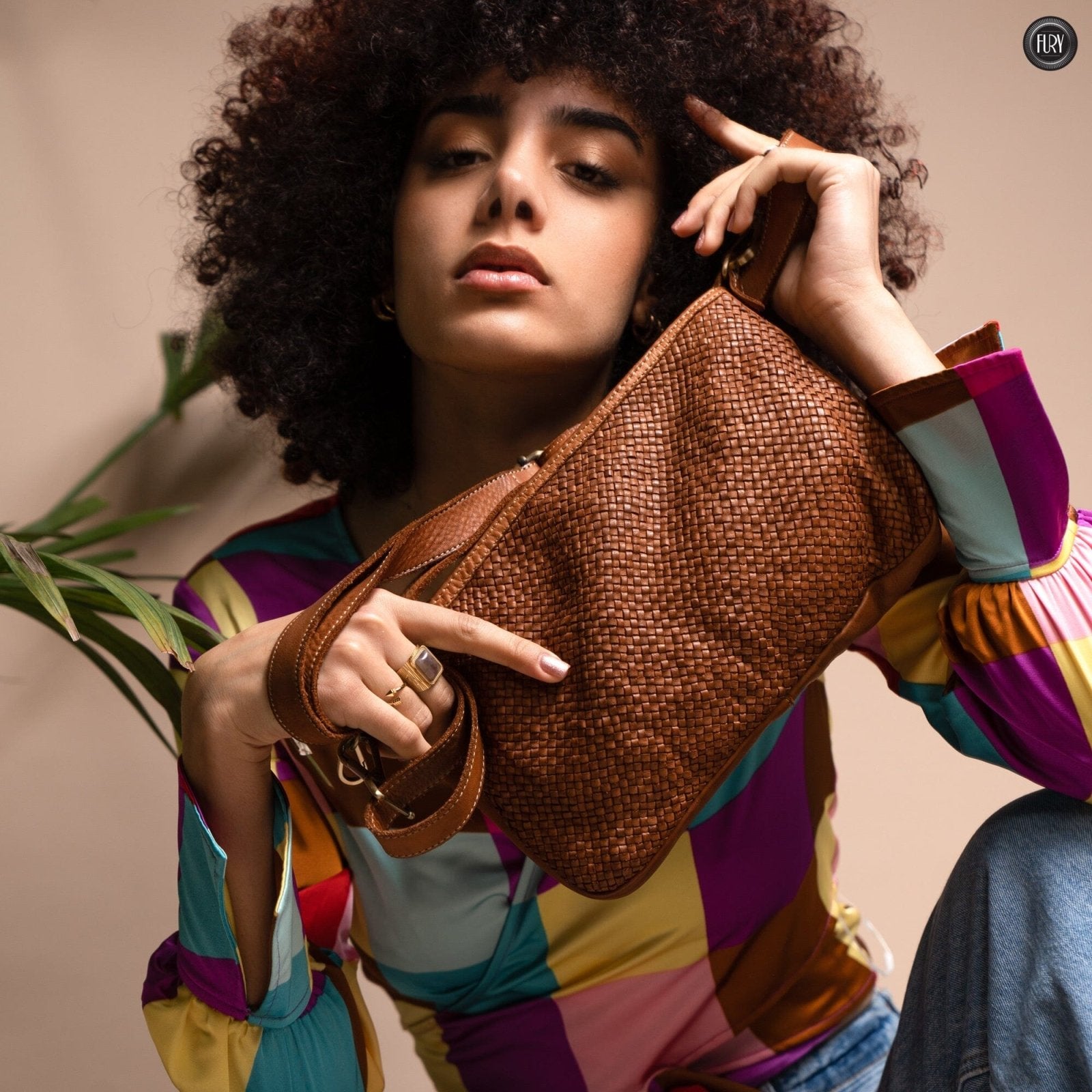 Pochette Diana in pelle intrecciata - Fury