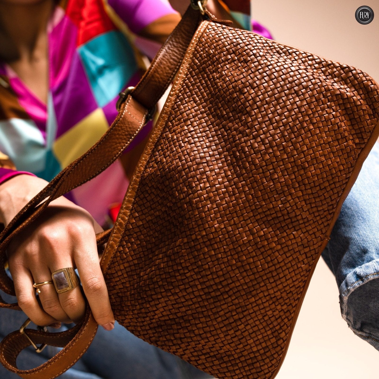 Pochette Diana in pelle intrecciata - Fury