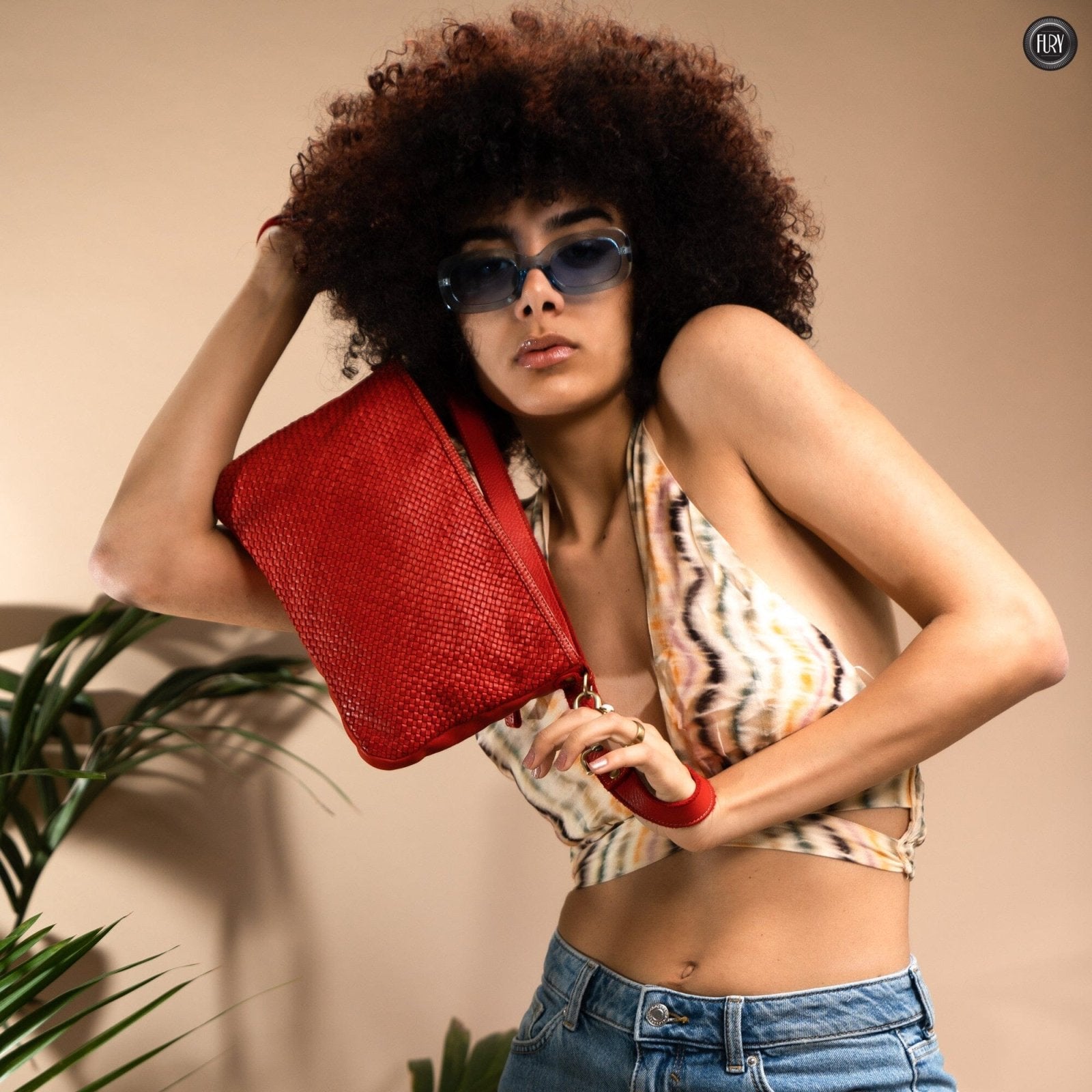 Pochette Diana in pelle intrecciata - Fury