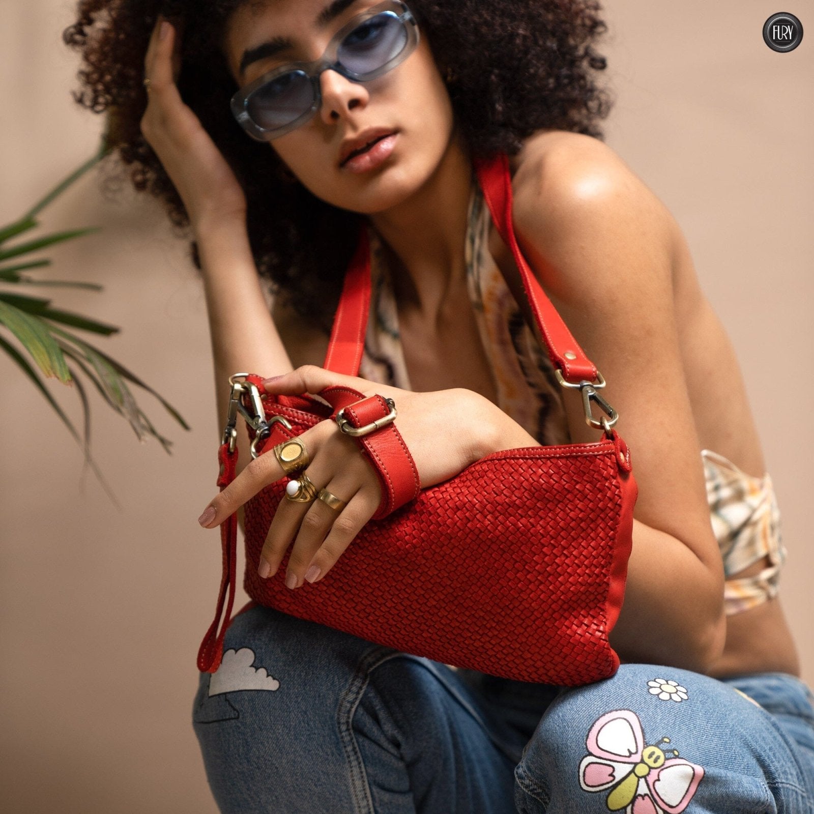 Pochette Diana in pelle intrecciata - Fury