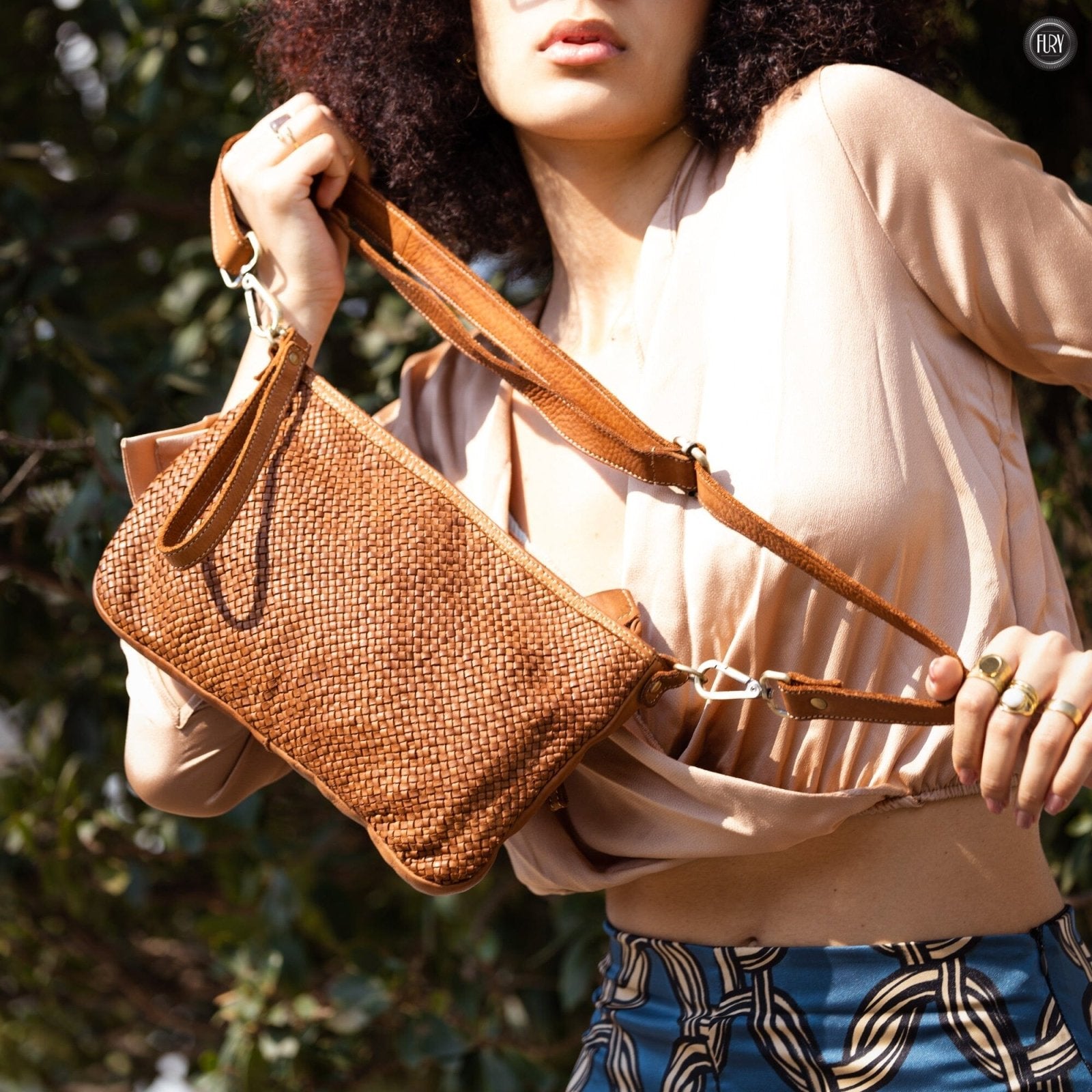 Pochette Diana in pelle intrecciata - Fury