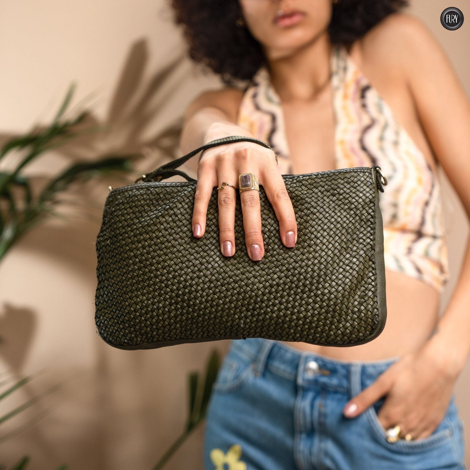 Pochette Diana in pelle intrecciata - Fury