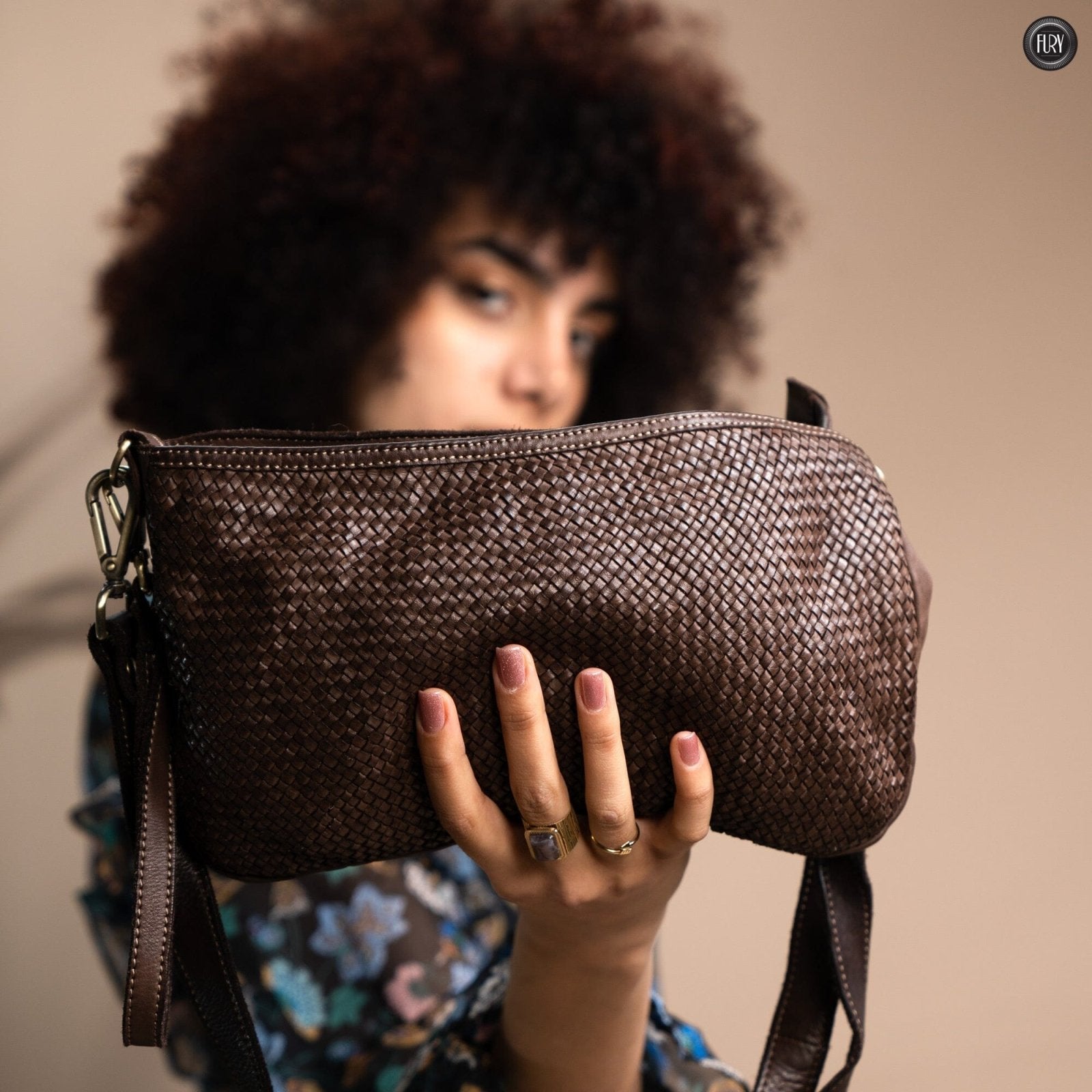 Pochette Diana in pelle intrecciata - Fury