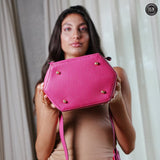 Secchiello Marta in pelle Fury#colore_fucsia