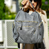 Zainetto multitasche in pelle Fury Bags#colore_grigio