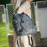 Zainetto multitasche in pelle Fury Bags#colore_grigio