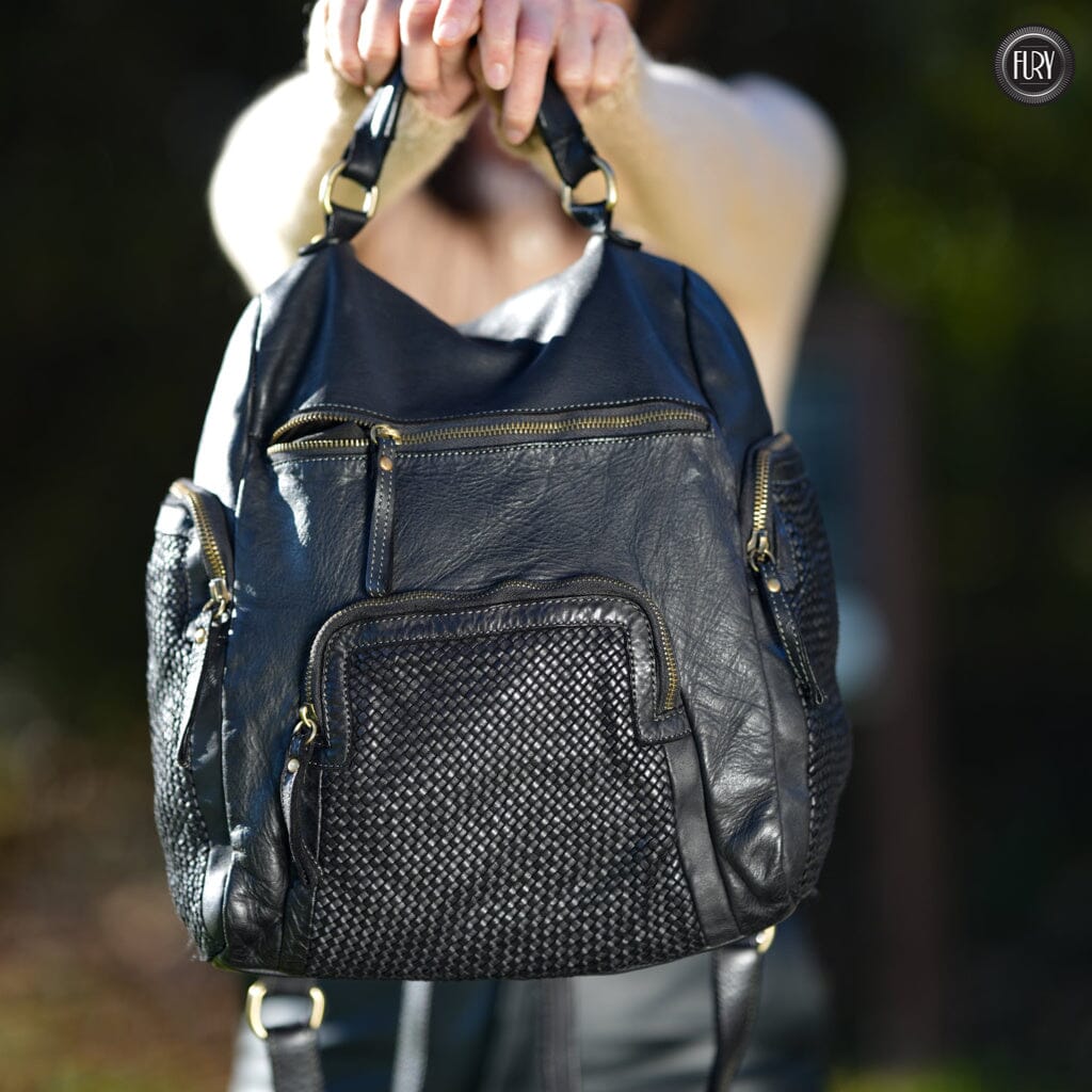 Zainetto Volterra in pelle intrecciata - Preordine - Fury