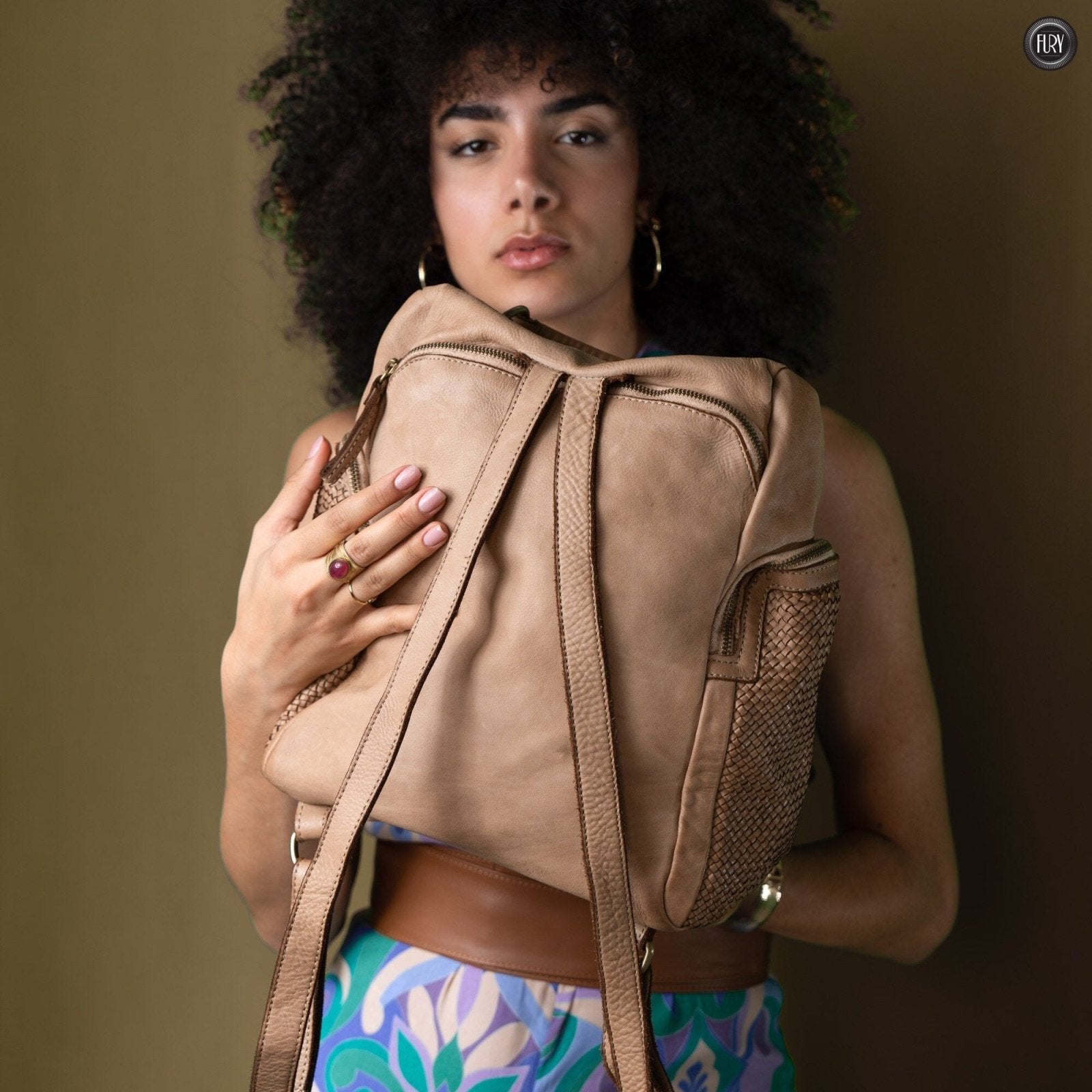 Zainetto Volterra in pelle intrecciata - Preordine - Fury